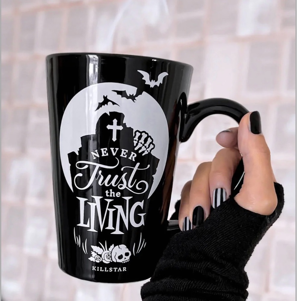 Killstar Black and White Graveyard Mug